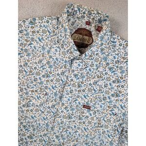 Rafter C Red Dirt Collection Mens Blue Floral Paisley Western Snap Shirt Medium